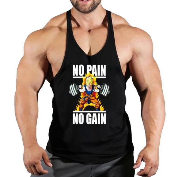 gym shirt no pain no gain super sayan