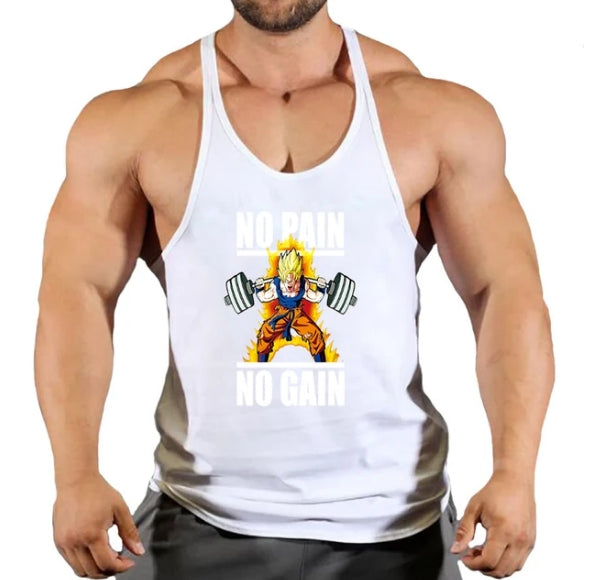 gym shirt no pain no gain super sayan