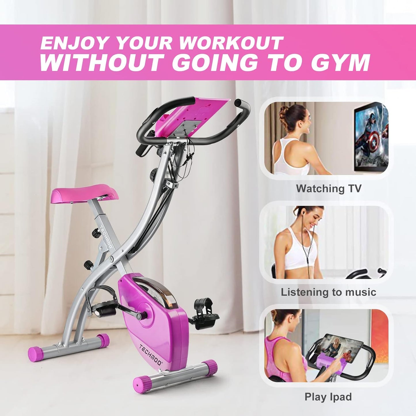 f exercise bike pink